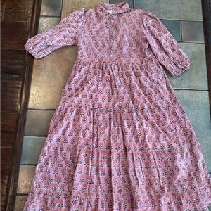 Victoria Dunn Pink Maxi Ruffled dress